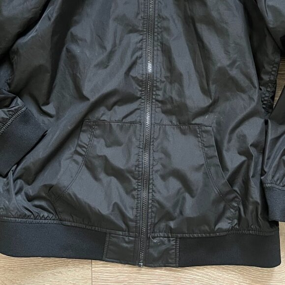 Old Navy Black Jersey Lined Long Sleeve Hooded Jacket Coat XXL (18) Plus - Picture 5 of 12